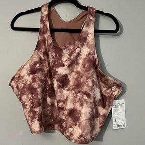 Athleta Conscious Crop Top Racerback Pink Marble Tie Dye Size 3x D-DD NWT